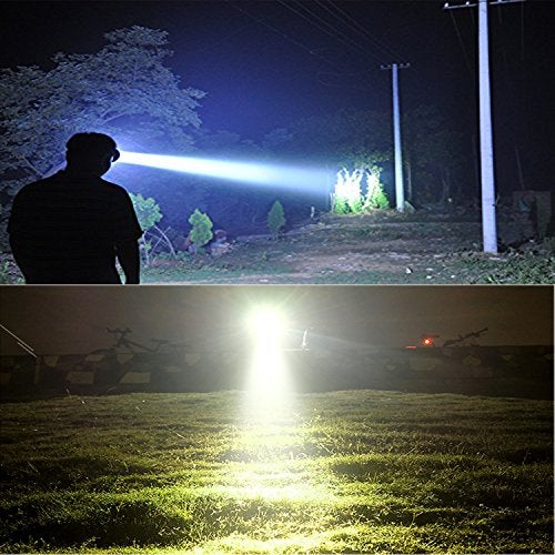 ODEAR Super Bright Headlamp Rechargeable LED Spotlight with Battery Powered Headlight for Garden Outdoor Camping Fishing (Large) - Image 3