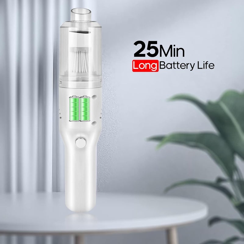 Auloea Wireless Mini Car Vacuum Cleaner(400g) Portable Rechargeable,Handheld Vacuums, Mini but Mighty Dust Busters Cordless Rechargeable,Hand Held Vac for Car/Desk V06/white - Image 4