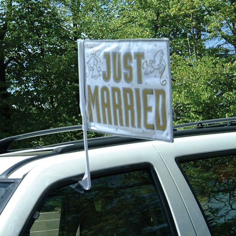 Amscan Just Married Car Flag Wedding and Engagement Party 14 x 18