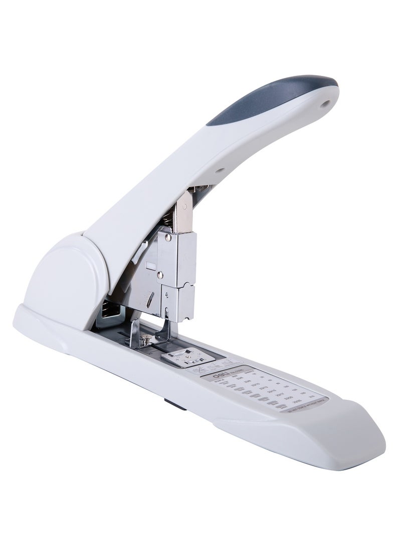 Deli E0395 Heavy Duty Stapler 1 piece, 210 Sheets Capacity Wide Opening Metal Handle Black/White Gray – For Office Paperwork - Image 2