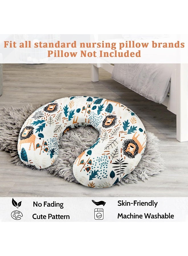 SWESEN Nursing Pillow Cover, Lion Breastfeeding Pillows Covers, Snug Fits Nursing Pillow Slipcovers for Boys Girls, Ultra Soft and Stretchy, Animal - Image 4