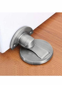Y&D Magnetic Door Stop, Nickel Stainless Steel Bezel, Brushed, No Drilling, Retaining Wall Protector 2-Pack  - Image 4