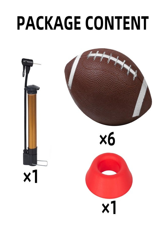 Nbguigdstr 6 Pack 8.3" Inflatable Footballs with Pump and Kicking Tee,Rubber Junior Soft Small Toddler and Mini Footballs, Playground Balls for Kids (Brown) - Image 4