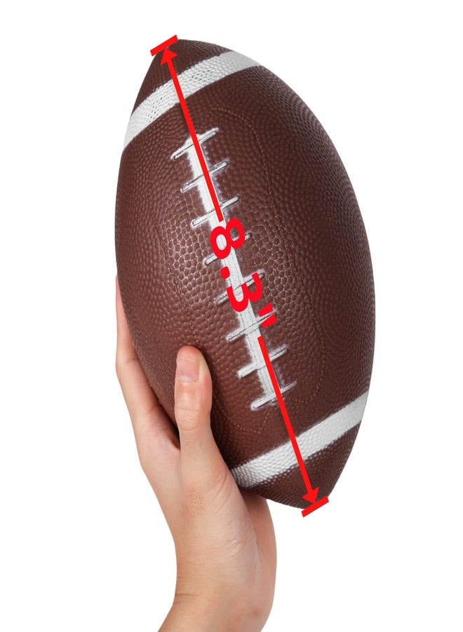Nbguigdstr 6 Pack 8.3" Inflatable Footballs with Pump and Kicking Tee,Rubber Junior Soft Small Toddler and Mini Footballs, Playground Balls for Kids (Brown) - Image 3