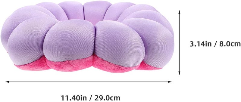 Hemobllo Flower Shaped Donut Seat Cushion Nursing Pillow for Elderly Bedridden Patients, Pumpkin Round Body Positioner Pad Hollow Design for Pressure Relief and Bedsore Prevention (Purple - Image 2
