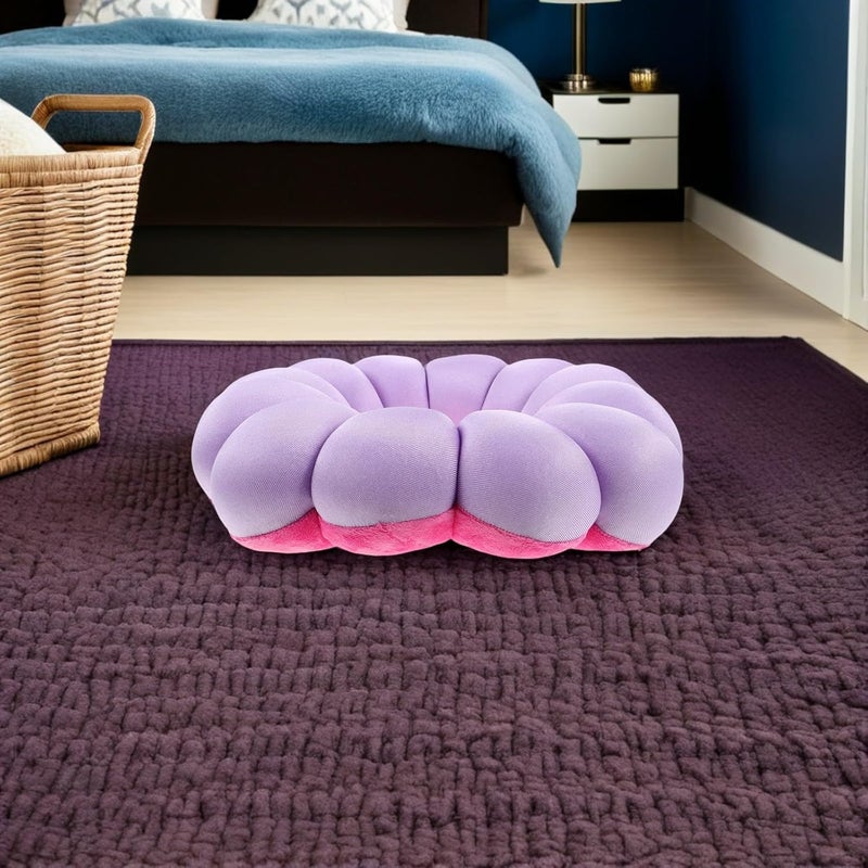 Hemobllo Flower Shaped Donut Seat Cushion Nursing Pillow for Elderly Bedridden Patients, Pumpkin Round Body Positioner Pad Hollow Design for Pressure Relief and Bedsore Prevention (Purple - Image 5