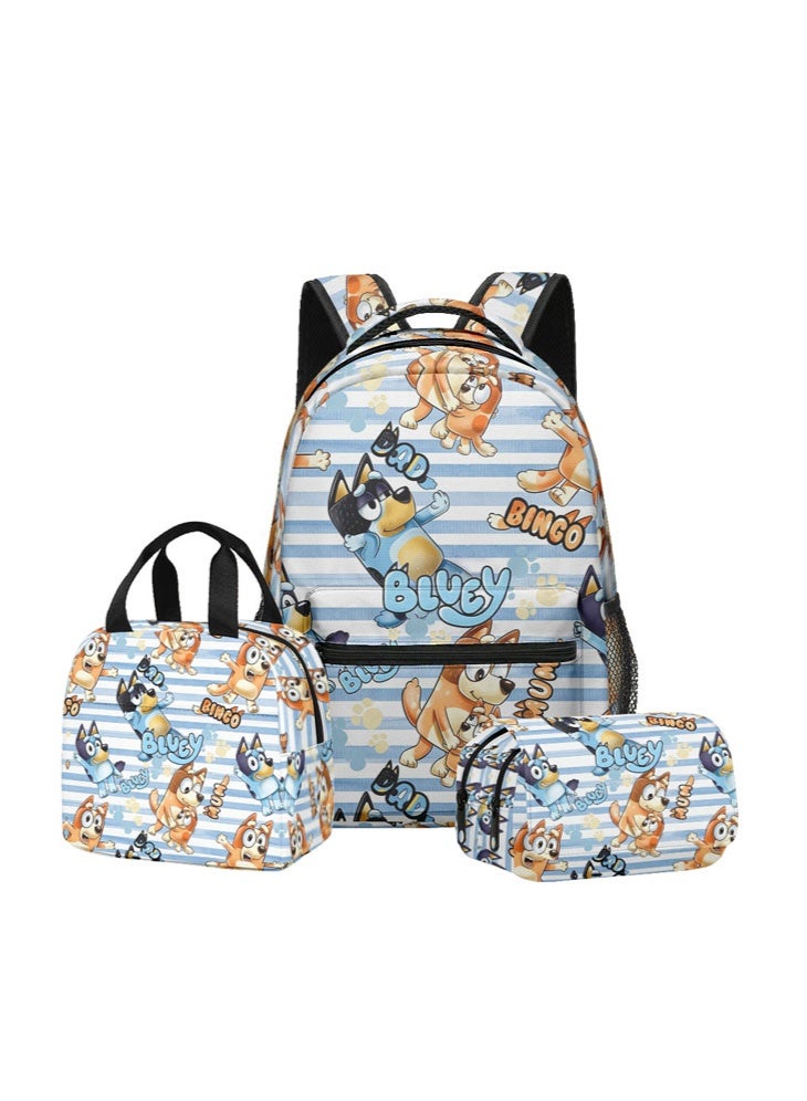 Bluey backpack pencil case satchel three-piece suit men and women leisure sports travel backpack student school backpack - Image 1