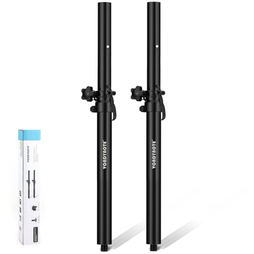 Vondynote Set of 2 Short Speaker Poles for Subwoofer - Mini Pole Mount Height Adjustable With M20 Threaded and 35mm Adapter Extender - Image 1