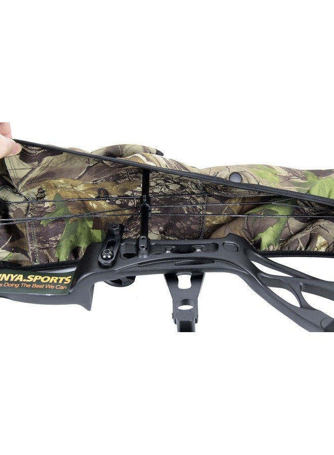 Sunya SUNYA Neoprene Compound Bow Sling, Silent Hunting or Fast Movement 2 Carrying Modes Switchable. Padded Shoulder Sling Removable & Adjustable. Camouflage Fabric. (Camo with Green Strap)  - Image 5