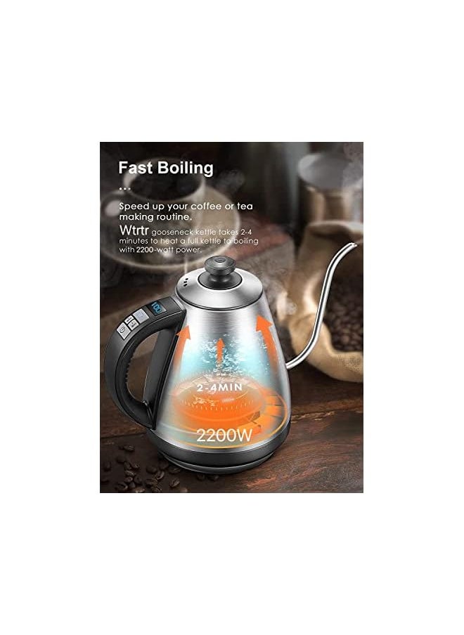 Wtrtr - Kettle, Variable Temperature Control, Pour Over Electric Kettle for Coffee and Tea, 1000W , 1.0L, Keep Warm, Supplied with Pour Over Coffee Dripper KE4012 (Temperature Control) - Image 1