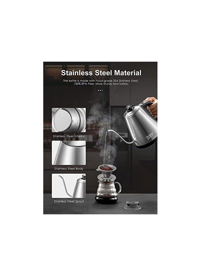 Wtrtr - Kettle, Variable Temperature Control, Pour Over Electric Kettle for Coffee and Tea, 1000W , 1.0L, Keep Warm, Supplied with Pour Over Coffee Dripper KE4012 (Temperature Control) - Image 1