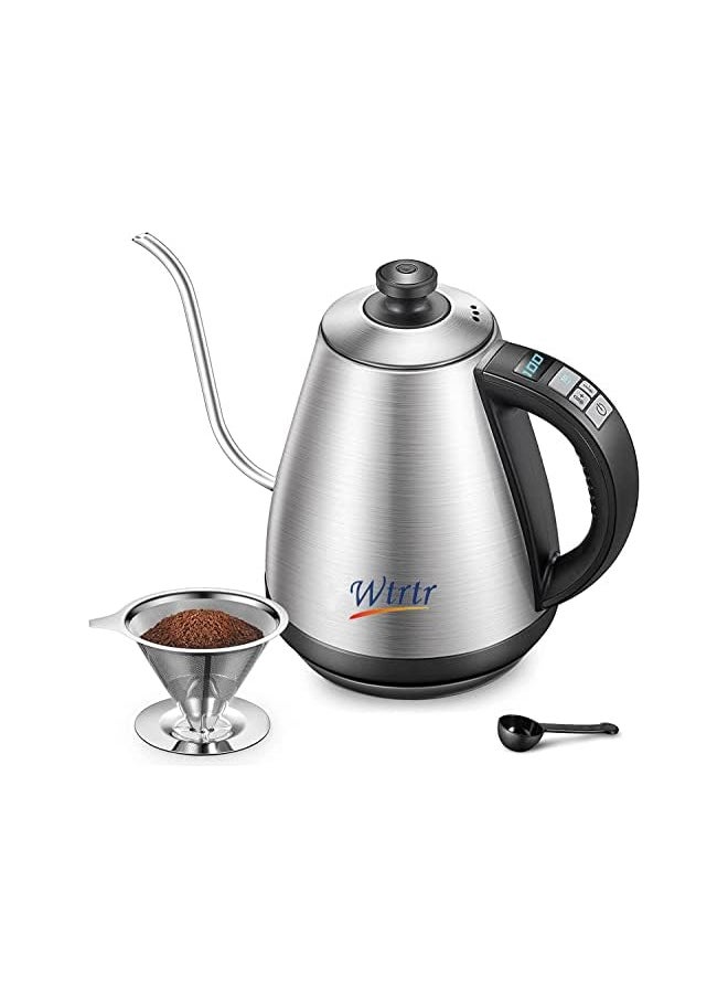 Wtrtr - Kettle, Variable Temperature Control, Pour Over Electric Kettle for Coffee and Tea, 1000W , 1.0L, Keep Warm, Supplied with Pour Over Coffee Dripper KE4012 (Temperature Control) - Image 1
