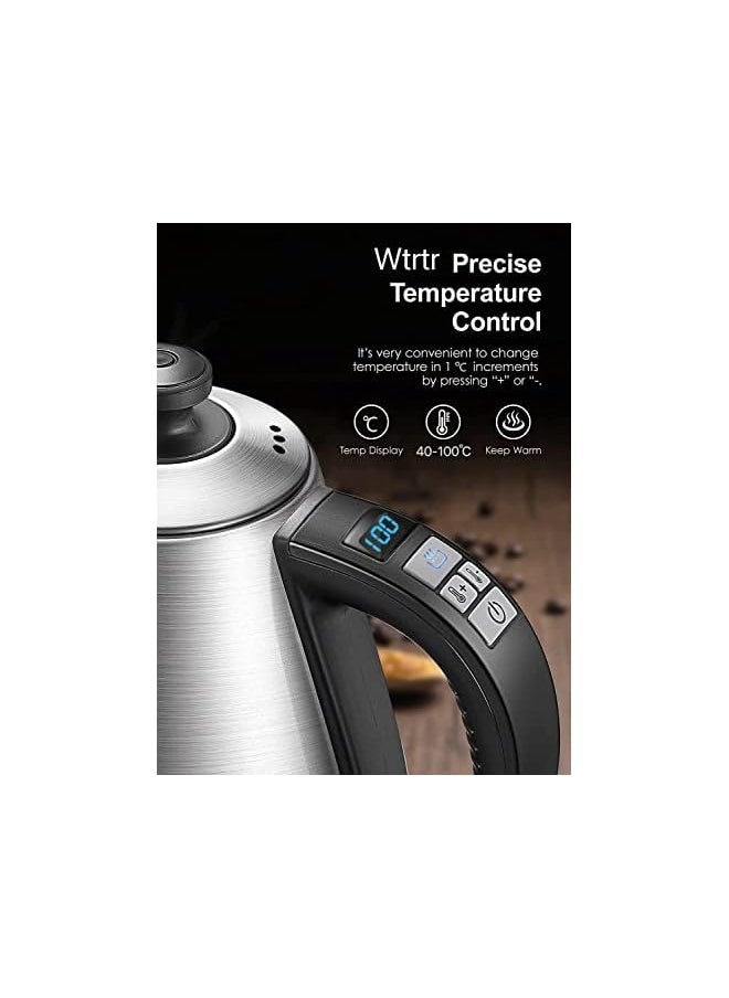 Wtrtr - Kettle, Variable Temperature Control, Pour Over Electric Kettle for Coffee and Tea, 1000W , 1.0L, Keep Warm, Supplied with Pour Over Coffee Dripper KE4012 (Temperature Control) - Image 1