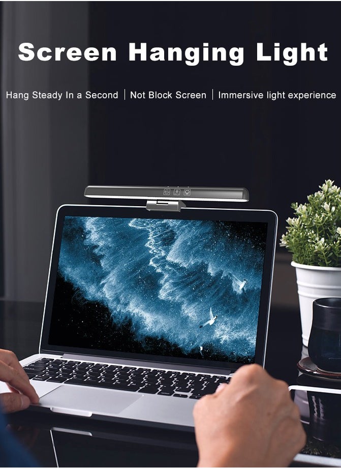 Generic Protable Laptop Monitor Light Bar for Eye Protection LED Dimmable Screen Light Bar, 3 Color Temperature Mode Light Bar, Anti-Blue Light LED Eye Protection Desk Lamp, Touch Control USB Powered Monito  - Image 5
