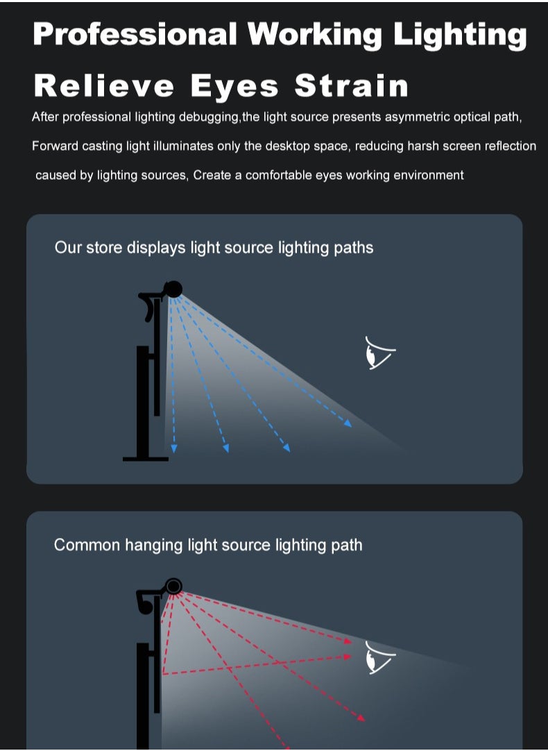 Generic - Protable Laptop Monitor Light Bar for Eye Protection LED Dimmable Screen Light Bar, 3 Color Temperature Mode Light Bar, Anti-Blue Light LED Eye Protection Desk Lamp, Touch Control USB Powered Monito - Image 1