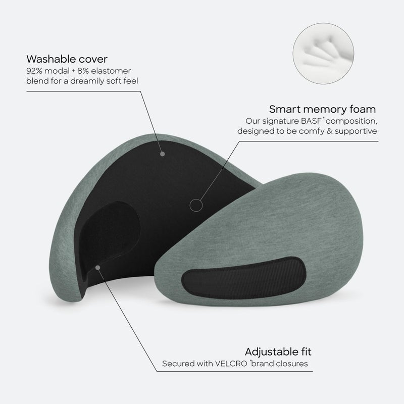 أوستريتش بيلو وسادة سفر للرقبة من Ostrichpillow للطائرات، وسادة سفر فاخرة من إسفنج الذاكرة، تصميم مريح 360 درجة، جوانب غير متماثلة، تتضمن حقيبة سفر غطاء شكلي قابل للغسل - Image 4