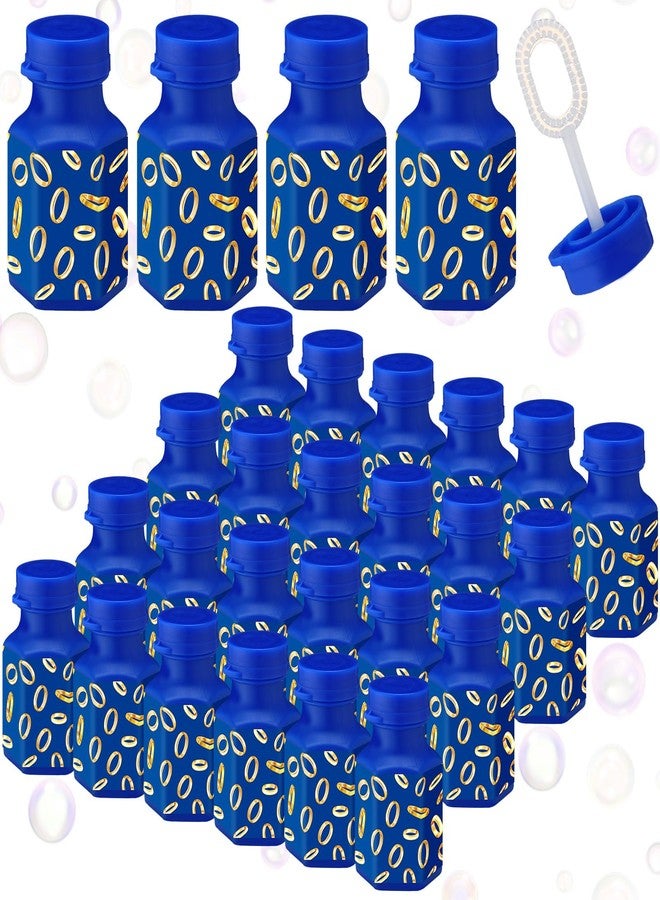 Seenelling 24 Pack Cartoon Bubble Wands Blue with Gold Ring Print Bubble Wands Cartoon Bubbles Party Favors for Adult Summer Activity Birthday Gifts Carnival Goody Bag Stuffers Wedding Supplies - Image 1