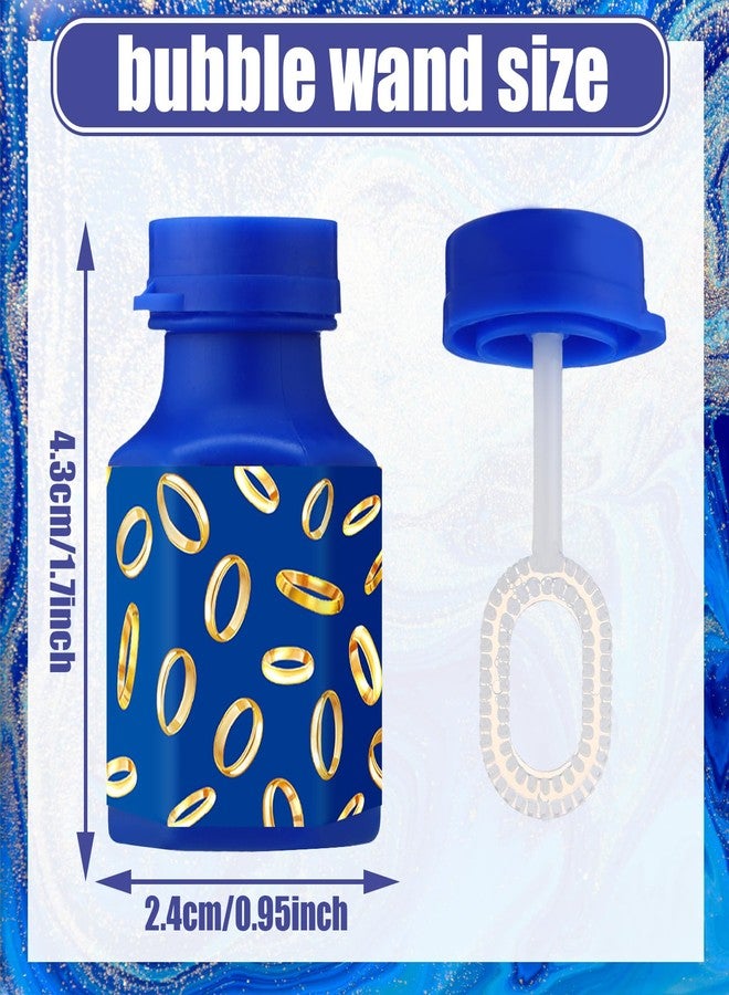 Seenelling 24 Pack Cartoon Bubble Wands Blue with Gold Ring Print Bubble Wands Cartoon Bubbles Party Favors for Adult Summer Activity Birthday Gifts Carnival Goody Bag Stuffers Wedding Supplies - Image 2