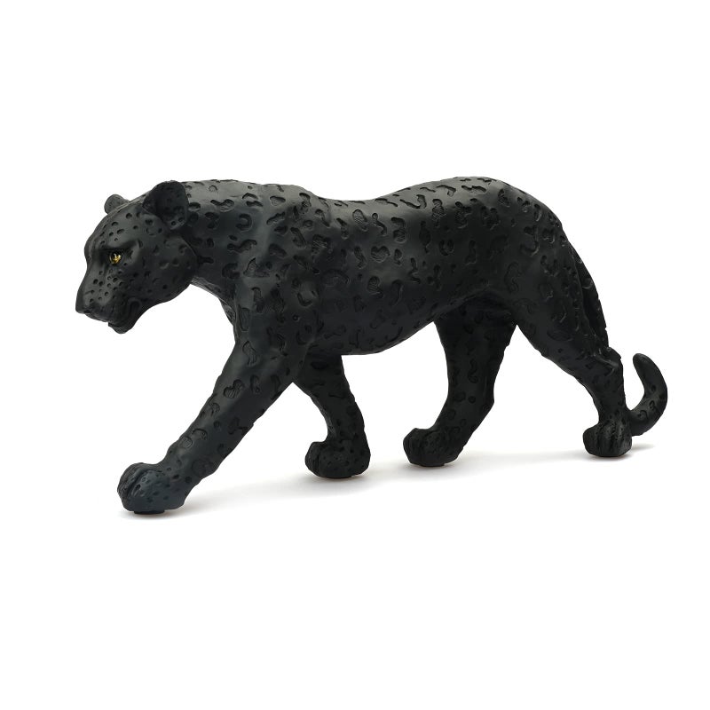 POLYDUKE Cheetah Statue Black Panther Leopard Resin Big Cat Sculpture Modern Home Decor Realistic Leopard Sculpture Gift for Home Office Table Top Desktop Decoration 155 L X 69 H