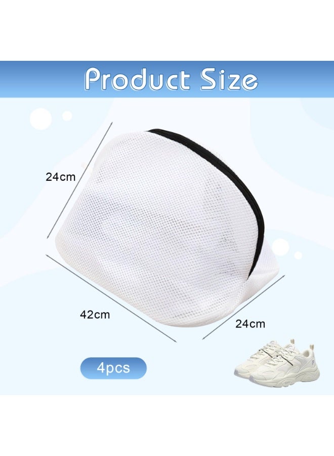Arabest 4 PCS Shoe Washing Bags with Zips for Laundry, Durable Mesh Bags for Washing Trainer Shoes, Socks and Bras - Image 3