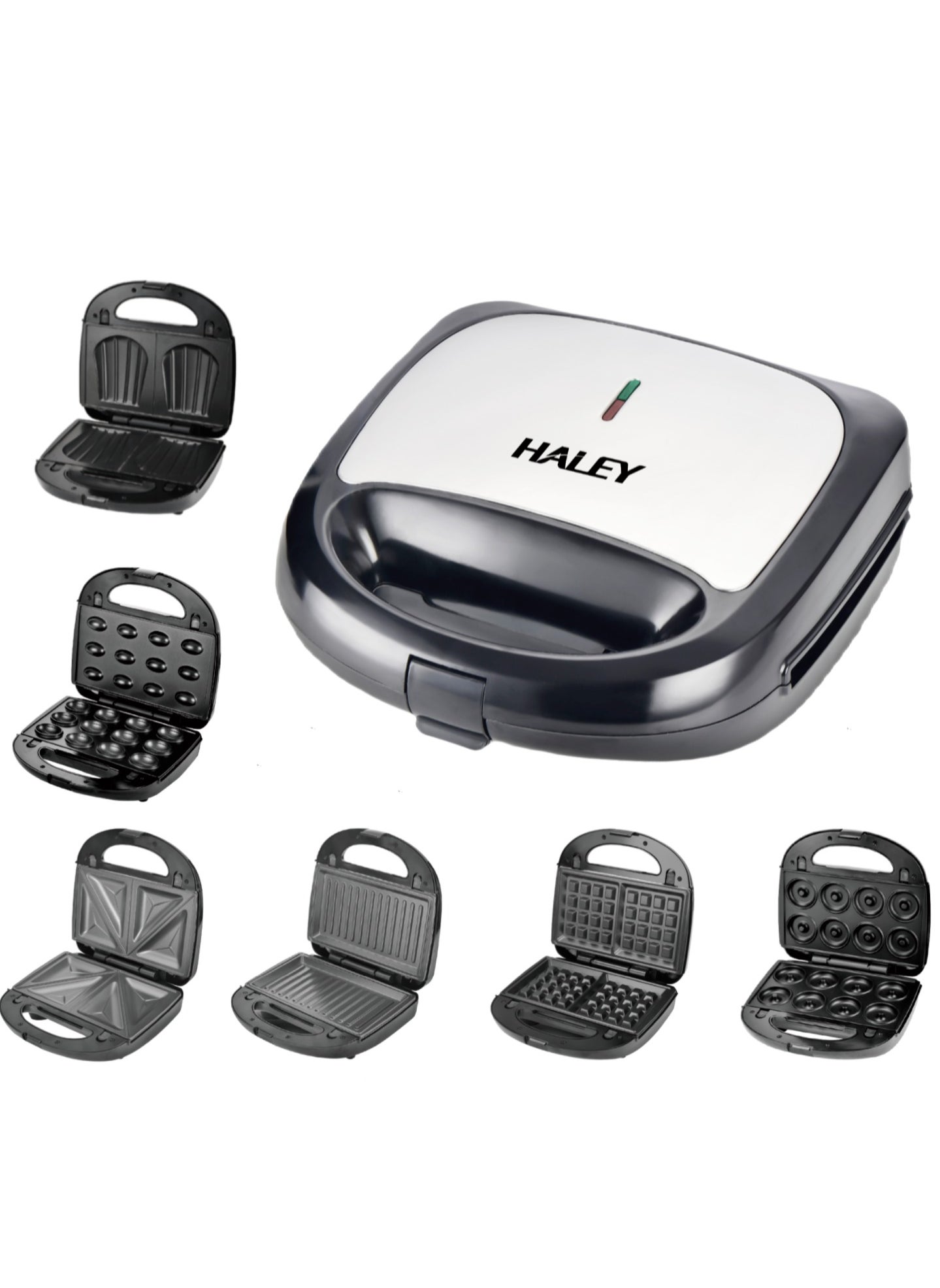 HALEY Sandwich Maker,6-in-1 Multi Snack Maker, Detachable Sandwich, Grill, Waffle Making Plates with Bakelite Coating, 1-Year Warranty (6 In 1) 