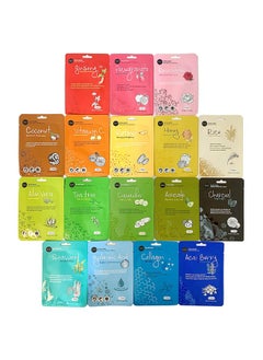 Celavi Cosmetics Celavi Essence Facial Sheet Face Mask Variety Set (17-Packs) Classic Korean Skincare  - Image 1