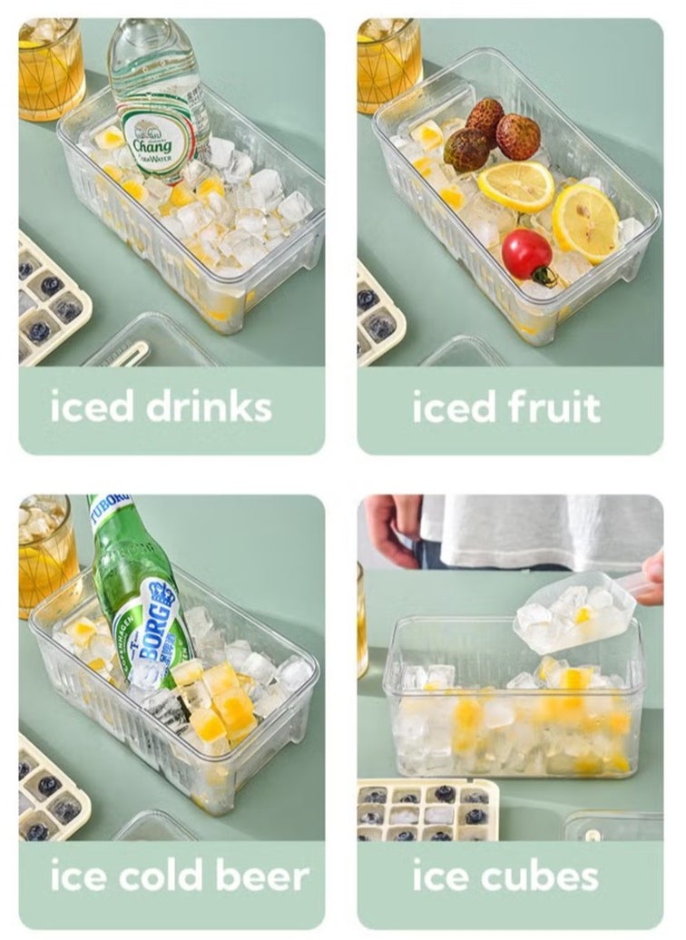 Beauenty - 56 Grid Double Layer Ice Tray that Can be Pressed to Quickly Dispense Ice Comes With an Ice Shovel - Image 1