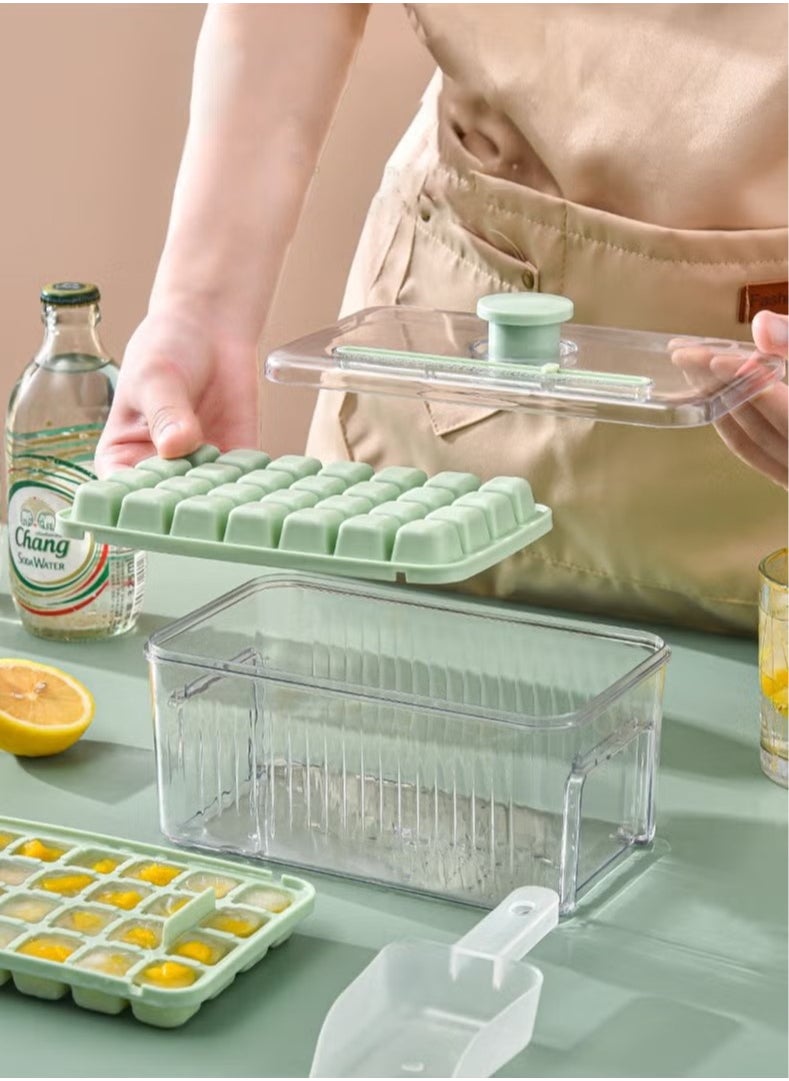 Beauenty 56 Grid Double Layer Ice Tray that Can be Pressed to Quickly Dispense Ice Comes With an Ice Shovel  - Image 3