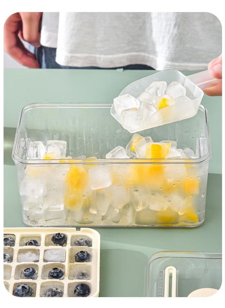 Beauenty - 56 Grid Double Layer Ice Tray that Can be Pressed to Quickly Dispense Ice Comes With an Ice Shovel - Image 1