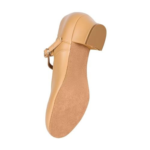 ARCLIBER Brown Character Shoes for Women Suede Sole Low Heel Cuban Heel Dance Shoes Ankle Strap Dancing Shoes-6US - Image 4