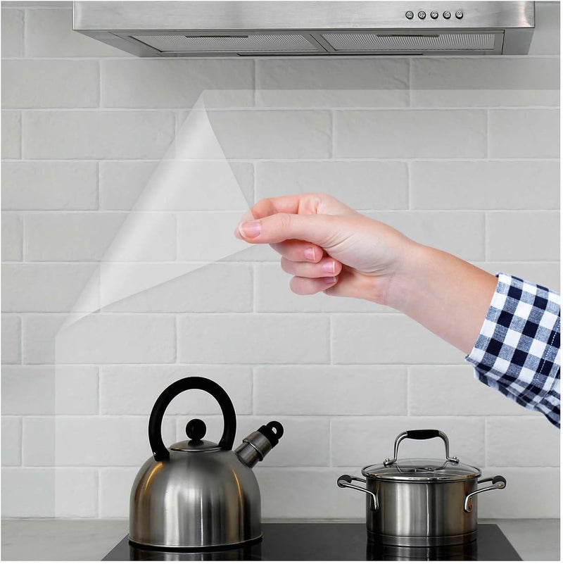 WALLFLY -India Self-Adhesive Transparent Protective Film, Kitchen Wall Protection Cover- Oil/Water Splash Proof Guard | Clear Contact Paper (31 x 100 cm, 3.34 ft²) - Image 1