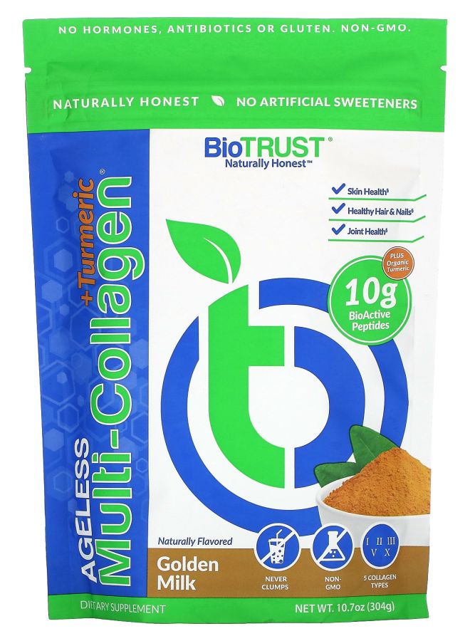 BioTrust Ageless Multi-Collagen® + Turmeric Golden Milk 10.7 oz (304 g)