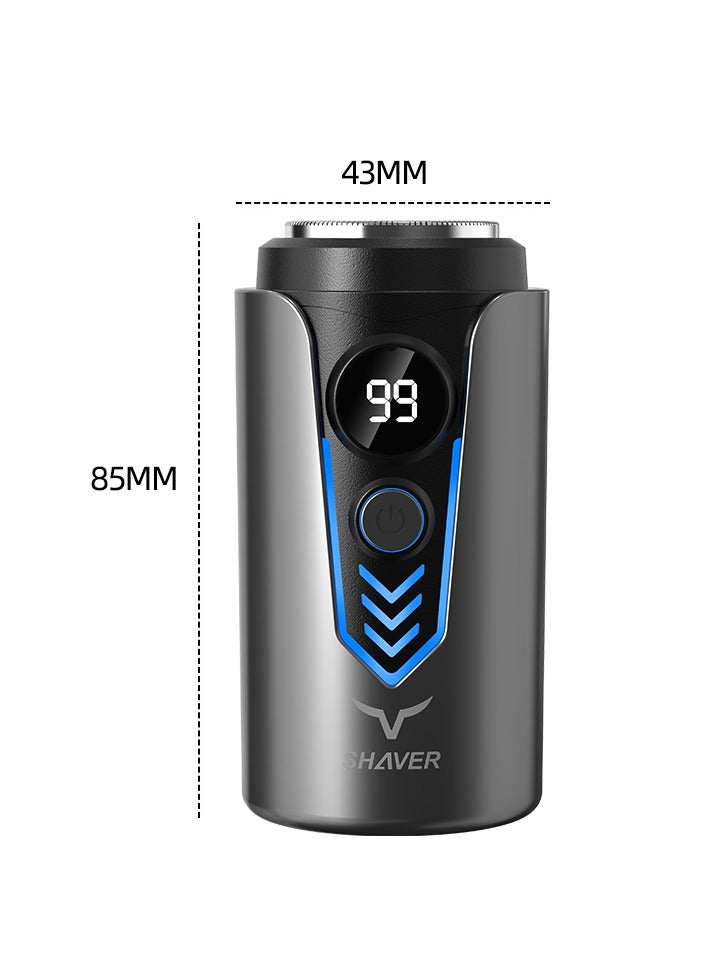 Generic Electric Shaver, Mini Portable Shaver with LED Digital Display - USB/Type-C Rechargeable Waterproof Pocket Razor, Fast Charging, Close Shave, Compact Design for Travel, Car, Home & Gifts - Men's Mini Electric Shaver (T2-Blue)  - Image 2