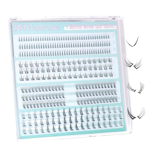 Boahankuke Bottom Lashes Natural 007mm Thickness Bottom Lash Clusters Wispy Bottom Eyelashes 306PCS 4 Styles Bottom Lash Extensions by Boahankuke Black
