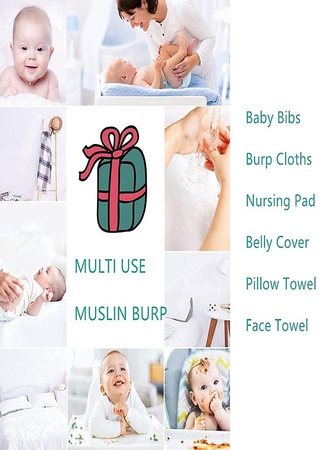 NAVYZONE Muslin Cotton Face Towels for Newborn Baby Extra Soft Hankies Reusable Napkins for Infants Toddler (Pack of 5) - Image 3