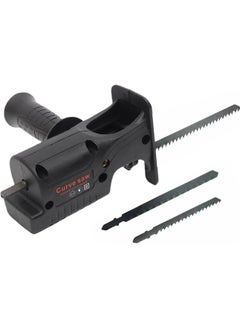 ELIKLIV Reciprocating Saw Adapter, a magical tool for electric drill conversion. With 3 saw blades, suitable for various materials. Sturdy metal and high-quality plastic, durable and reliable. Detachable handle for comfortable grip. Quickly convert electric drill to reciprocating saw, essential for home improvement and repair. Easily cut wood, metal, etc., highly efficient and convenient  - Image 2