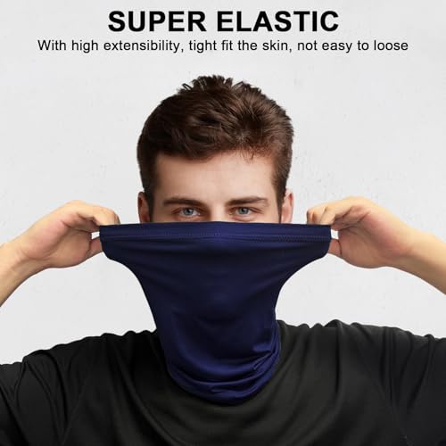 WOXVM 2 Pack Neck Gaiter Face Mask Breathable Sun Cooling Balaclava Versatile Bandana Tube Neck Scarf Gator Face Cover Summer UV Protection Headwear for Men Women Outdoor Sports - Image 3