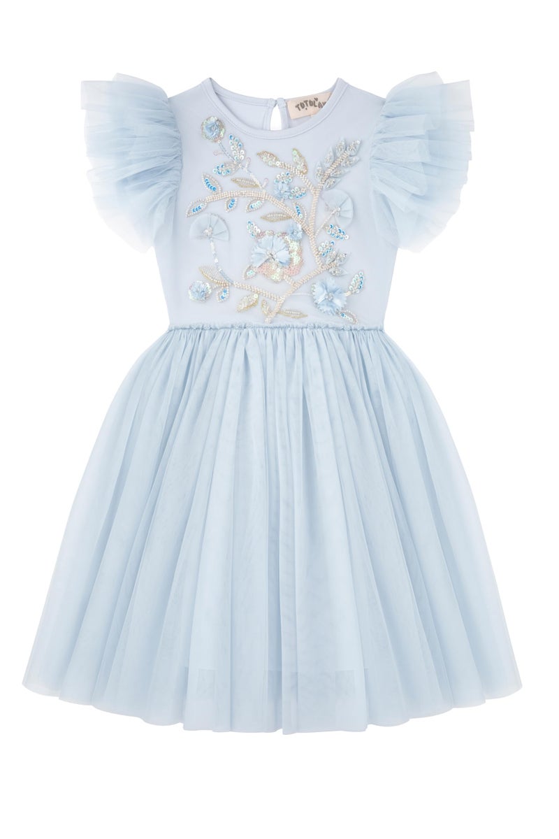 TUTULAND Tutu Dress for Girls - Embroidered Tulle Tiered Layered Flower Toddler Dress for Wedding & Birthday - Image 1