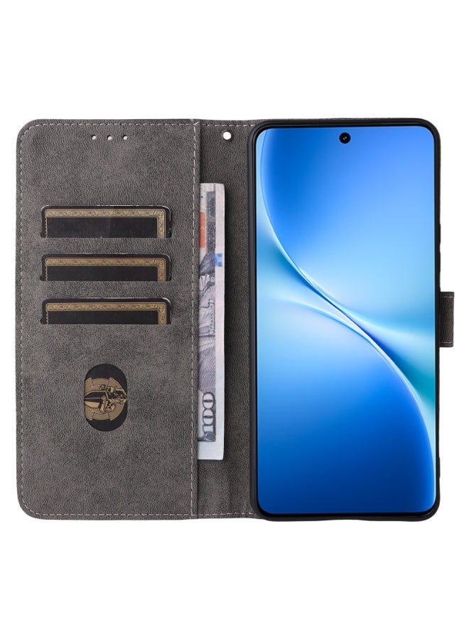 غطاء قابل للطي لهاتف Vivo V60 Lite مزود بحزام يد قابل للإزالة، مصنوع من جلد PU، يوفر حماية شاملة مضادة للصدمات، كما يتميز بتقنية RFID للحماية من السرقة، وتصميم محفظة أنيق بغطاء فوليو عملي. - Image 5
