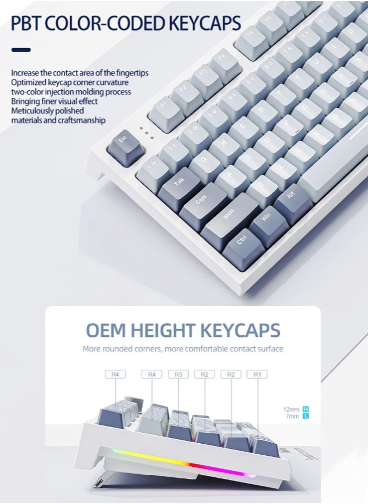 Attack Shark - K86 RGB Wireless Gasket Mechanical Keyboard,Triple Mode Bluetooth5.0/2.4G/USB-C 87 Keys Hot Swappable Gaming Keyboard, 4000 mAh Battery 1.2'' HD OLED Display Volume Rotary Button for Games and Work - Image 1