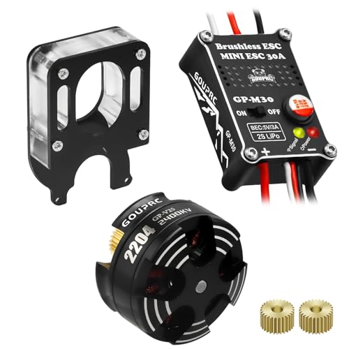 GOUP RC محرك GOUPRC 2204 2400KV بدون فرش مع مجموعة ESC 30A بدون فرش مع تركيب نظيف لسيارة التحكم عن بعد SCX24 Axial 124 - Image 1