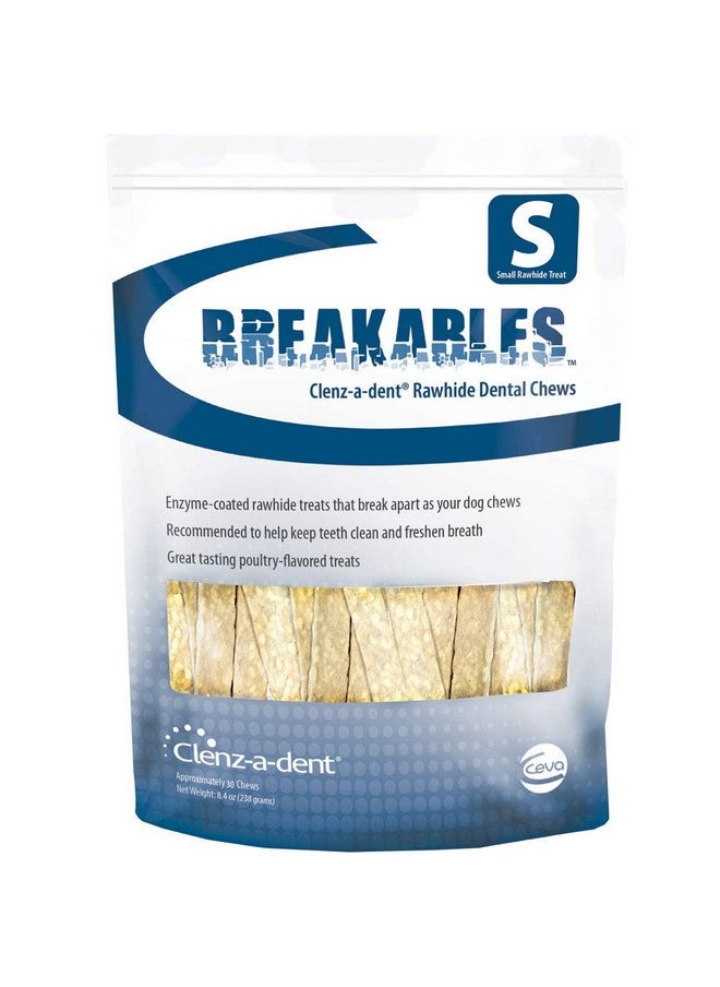 Ceva Animal Health Breakables ClenzADent Rawhide Dental Chews, 15Ct (Small) 