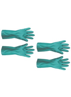 MEDROYAL NO.1 GLOVE MEDROYAL NO1 GLOVE Reusable Chemical Acid Resistant Nitrile Hand Gloves for Washing Utensils Gardening cleaning Dish Washing GlovesGreenXLarge 2Pair 