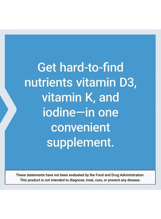 Life Extension فيتامينات د وك مع اليود البحري – دعم العظام والدماغ والغدة الدرقية والشرايين – غير معدلة وراثيًا، مرة واحدة يوميًا، خالية من الجلوتين – 60 كبسولة - Image 5