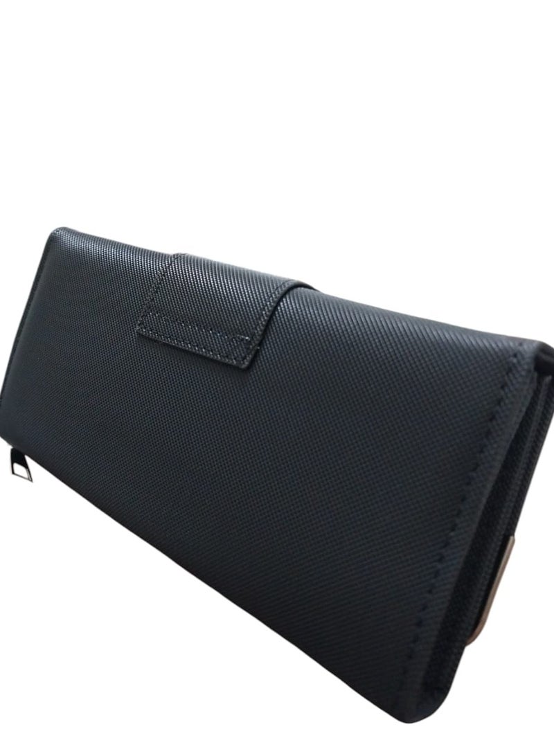 Women’s Long Wallet – Front Clasp, Zipper & Multiple Pockets - Image 2