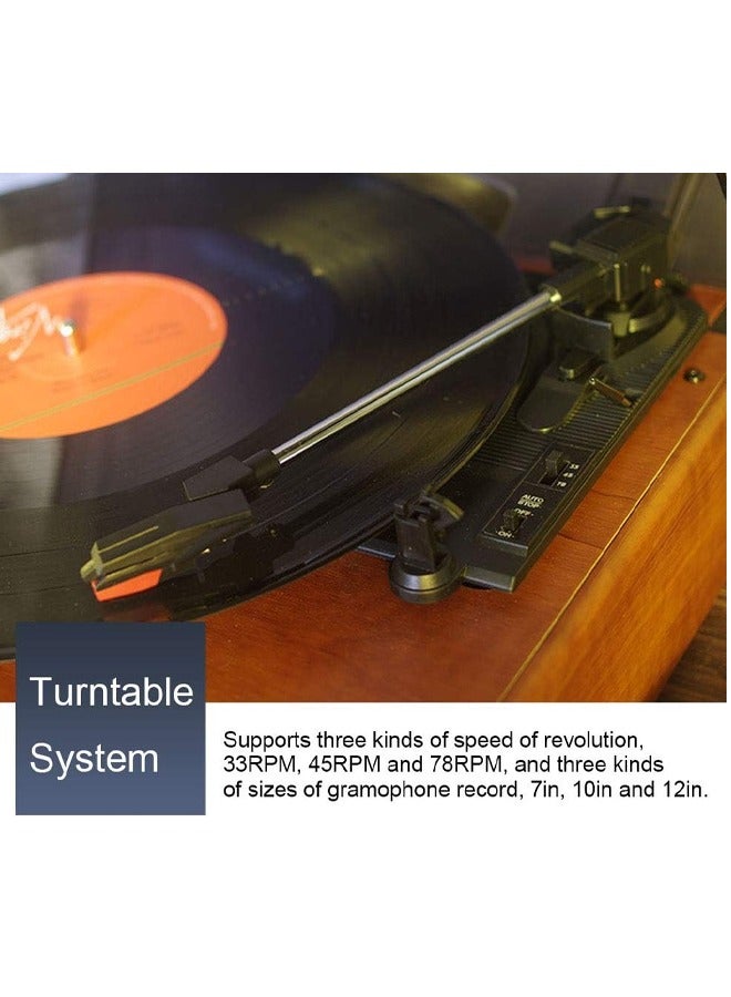 Record Player Portable Gramophone Vinyl Record Player Vintage Classic Turntable Phonograph with Built-in Stereo Speaker Turntable With Speakers Vintage Phonograph Record Player Stereo Sound  - Image 5