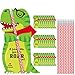 Dunzoom 36 Sets Dinosaur Valentines Day Cards Exchange Gifts for Kids Heart Pencils with Eraser Punny Dinosaur Valentines Day Cards Pencils for School Classroom Gifts Party Favors - Image 2