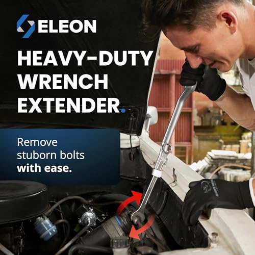 Eleon Rhino Wrench Extender Tool Bar - Extra-Long 15" Wrench Extension for Maximum Leverage - Heavy Duty Torque Multiplier with Non-Slip Gloves and Microfiber Towel - Specialty Tools (Extra Large) - Image 3