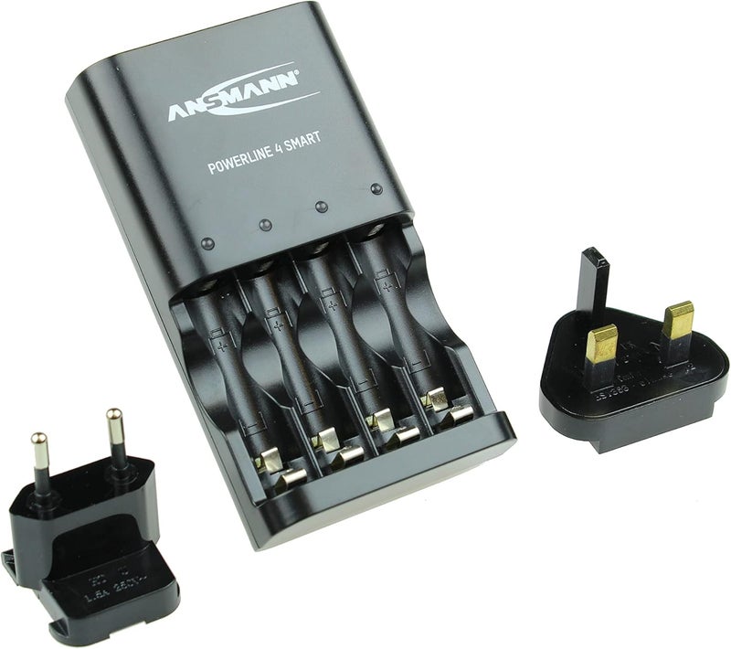 ANSMANN Powerline 4 Smart AA & AAA Battery Charger For NiMH NiCD Rechargeable Batteries with UK Plug and Multi LED Colour Display - Fast Individual Charging and Monitoring - 3 Yr Warranty - Image 2