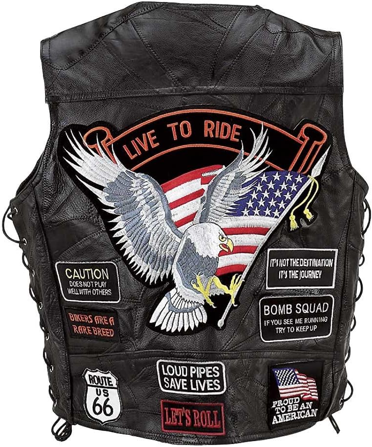 BNF Diamond Plate™ Rock Design Genuine Buffalo Leather Vest (Large) - Image 2
